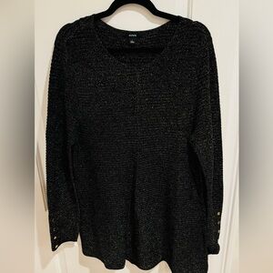 Black and golden sparkle long top